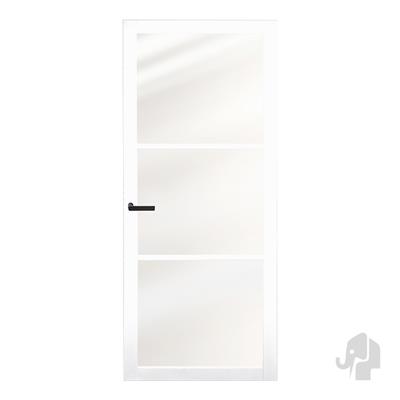 FSC binnendeur "Pronto Legno" Giasole Bianco 78x231,5 stomp links 89x89 [wit voorgel.]